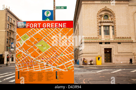 Fort Greene Karte außerhalb der BAM in Brooklyn New York Stockfoto