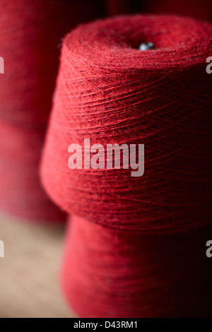 Roter Wolle Thread, Ontario, Kanada Stockfoto