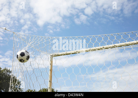 Fußball in Ziel, Cap Ferret, Gironde, Aquitanien, Frankreich Stockfoto