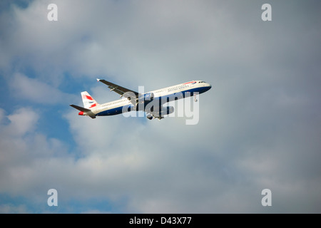 British Airways Flugzeug Airbus a321 Landung Stockfoto