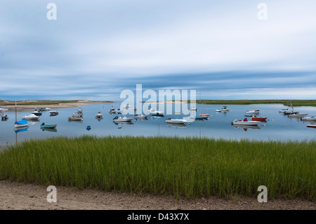 Boote im Hafen Pamet, Truro, Cape Cod, Massachusetts, USA Stockfoto