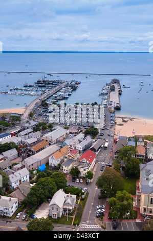 Überblick über Stadt und Hafen, Provincetown, Cape Cod, Massachusetts, USA Stockfoto