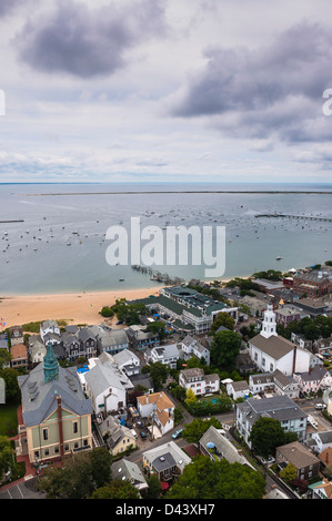 Überblick über Stadt und Hafen, Provincetown, Cape Cod, Massachusetts, USA Stockfoto