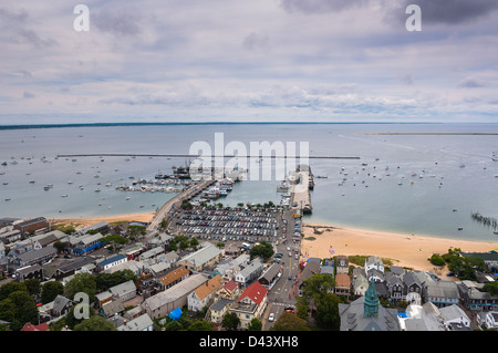 Überblick über Stadt und Hafen, Provincetown, Cape Cod, Massachusetts, USA Stockfoto