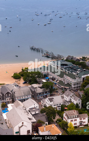 Übersicht der Häuser und Hafen, Provincetown, Cape Cod, Massachusetts, USA Stockfoto