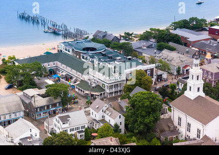 Überblick über Stadt und Hafen, Provincetown, Cape Cod, Massachusetts, USA Stockfoto