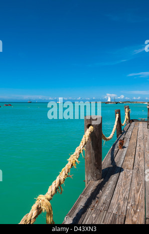 Pelican Pier und das Meer, Palm Beach, Aruba, kleine Antillen, Caribbean Stockfoto