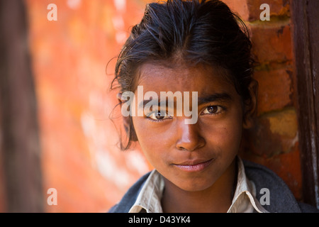 Junges Mädchen in Patan (Lalitpur), Kathmandu, Nepal Stockfoto