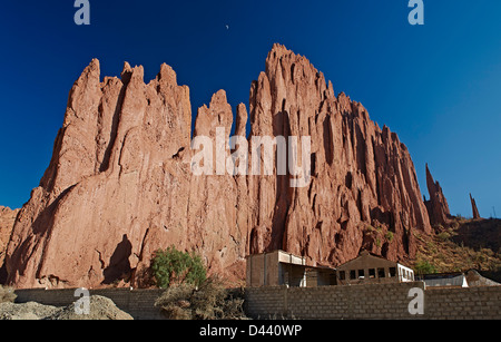 Erosion-Landschaft in der Nähe von Tupiza, roten Felsformationen in den Canon Del Inca, Tupiza Chichas Range, Bolivien, Südamerika Stockfoto