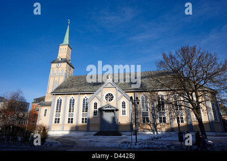 die Tromsø Kathedrale Troms Norwegen Europa Norwegens nur hölzerne Kathedrale Stockfoto