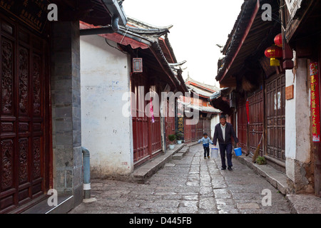 Lijiang Altstadt am Morgen Stockfoto