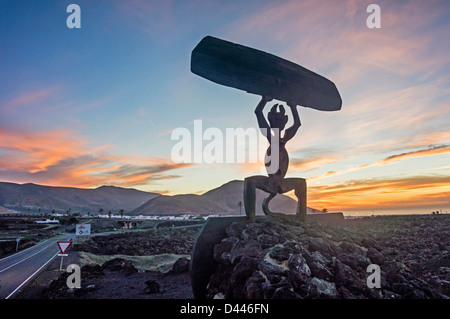 Teufel-Logo, Parque Nacinal de Timanfaya Nationalpark Timanfaya Lanzarote, Kanarische Inseln, Spanien Stockfoto