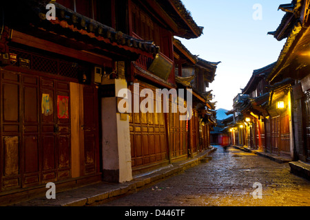 Lijiang Altstadt am Morgen, China. Stockfoto