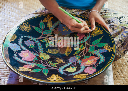 Myanmar, Bagan, Lacquerware Maker Stockfoto