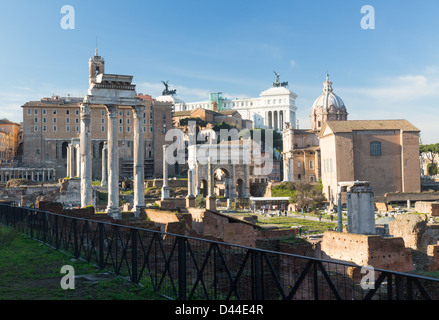 Forum, Roman, der Tempel von Castor und Pollux Stockfoto