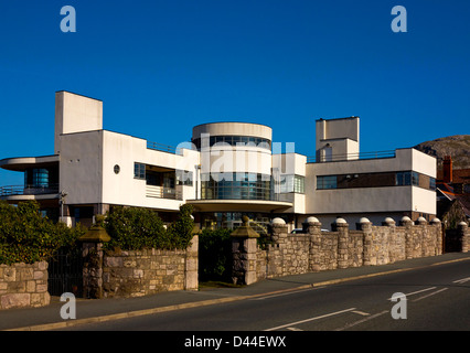 Condover House oder Villa Marina Llandudno North Wales UK ein Art-Deco-Gebäude entworfen, indem Harry Weedon 1936 jetzt ein privates Haus Stockfoto