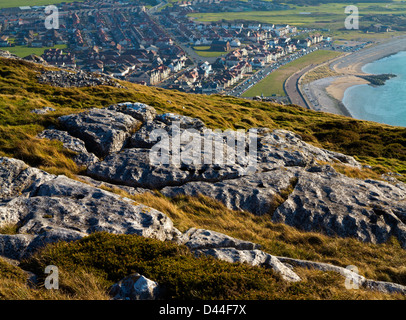 Kalkstein Pflaster auf den Great Orme einer Kalkstein-Landzunge über Llandudno Conwy Nord-Wales Stockfoto