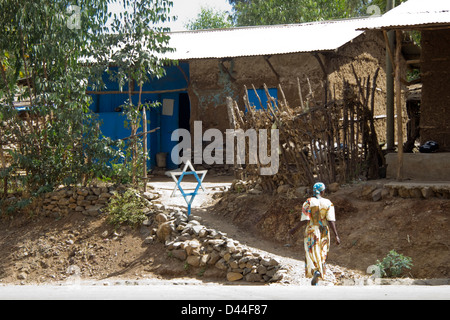 Falash Mura jüdisches Dorf Gondar Äthiopien Afrika Stockfoto