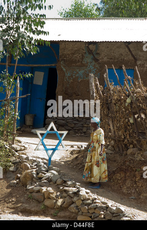 Falash Mura jüdisches Dorf Gondar Äthiopien Afrika Stockfoto