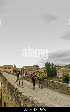 Puente la Reina, Navarra, Spanien Stockfoto