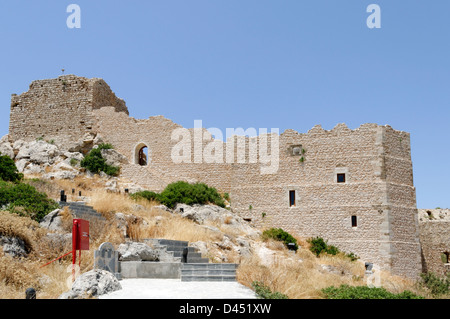 Rhodos. Griechenland. Kritinia Castle (Burg Castello) befindet sich an der Westküste der Insel Rhodos. Stockfoto