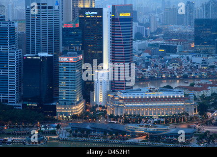 Skyline von Singapur, Central Business District, Fullerton Hotel, Stockfoto