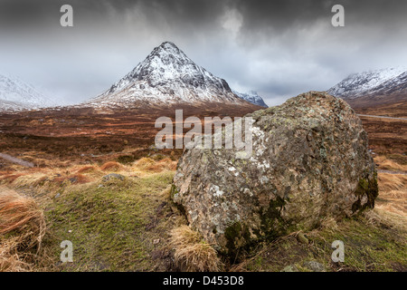 Etive, Glen Coe im Winter, Schottland. UK, Europa. Stockfoto