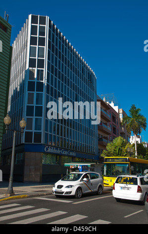 Verkehr am Parque San Telmo in Triana Viertel Las Palmas de Gran Canaria Stadt Gran Canaria Insel der Kanarischen Inseln-Spanien Stockfoto