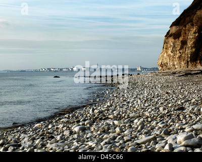 Ansicht von Bridlington vom Ufer an Danes Dyke, East Yorkshire Stockfoto