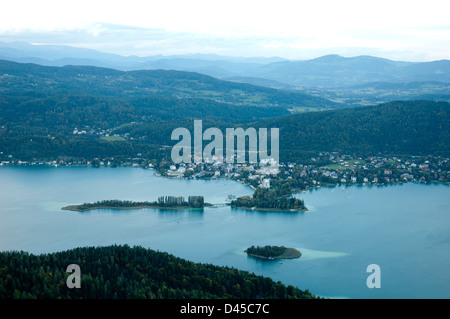 Wörthersee von oben Stockfoto