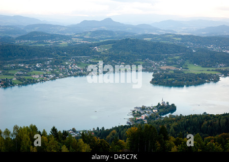 Wörthersee von oben Stockfoto