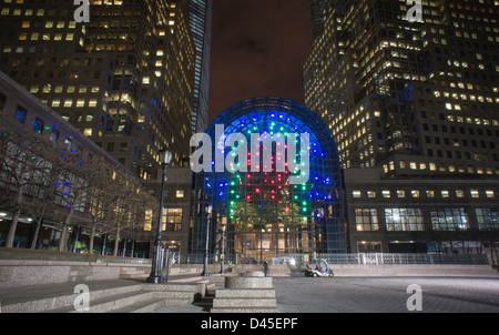 Winter Garden of Brookfield Place (ehemals das World Financial Center) in Lower Manhattan Kunstinstallation Stockfoto