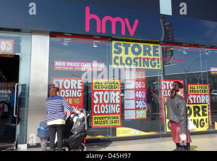 HMV speichern schließen Verkauf, Castlepoint Bournemouth, Dorset, England, UK Stockfoto