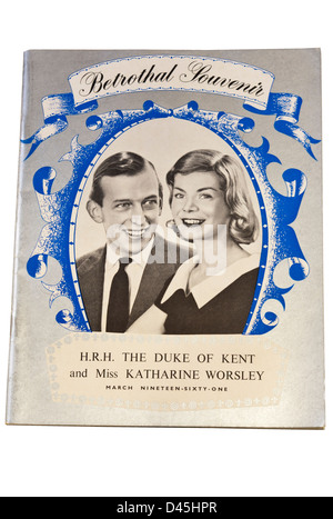 Verlobung Souvenir H.R.H der Herzog von Kent und Miss Katharine Worsley Stockfoto