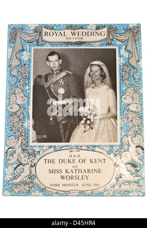 Royal Wedding Souvenir H.R.H der Herzog von Kent und Miss Katharine Worsley Stockfoto