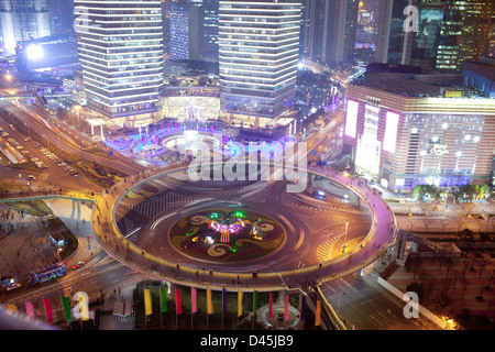 Skyline von Shanghai Nacht im Lujiazui in Urlaub, Geschäftsviertel von shanghai Stockfoto