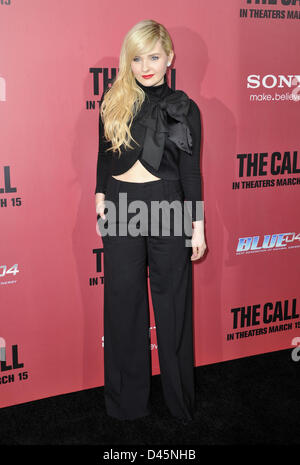 Los Angeles, Kalifornien 5. März 2013. Abigail Breslin Teilnahme an der Los Angeles-Premiere von "The Call" statt im Arclight Theater in Hollywood, Kalifornien am 5. März 2013. 2013. (Bild Kredit: Kredit: D. Long/Globe Photos/ZUMAPRESS.com/Alamy Live-Nachrichten) Stockfoto