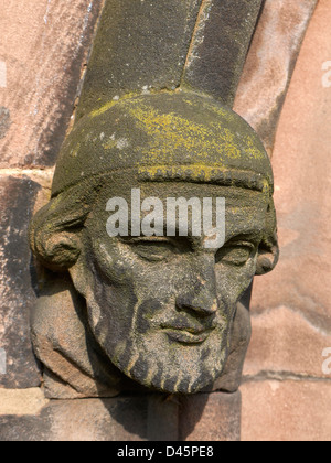 Geschnitzte Steinkopf auf Chester Kathedrale Cheshire UK Stockfoto