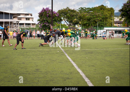 US-amerikanischer American-Football-Spiel, Tahiti Stockfoto