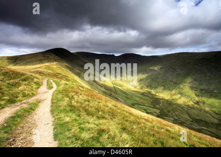 Landschaft auf dem Grat Fairfield Hufeisen Fjälls, Nationalpark Lake District, Cumbria County, England, UK Stockfoto