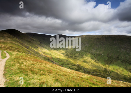 Landschaft auf dem Grat Fairfield Hufeisen Fjälls, Nationalpark Lake District, Cumbria County, England, UK Stockfoto