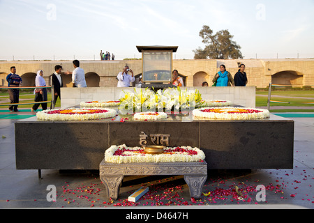 Raj Ghat, Denkmal von Mahatma Gandhi, New Delhi, Indien Stockfoto