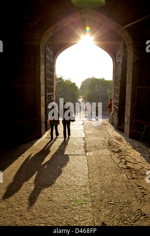 Die alte Festung in Neu Delhi, auch bekannt als Purana Quila ist ein beliebtes Reiseziel und archäologische Stätte Stockfoto