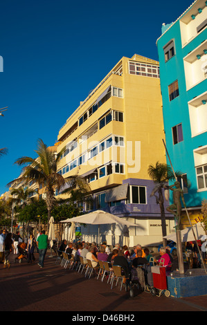 Paseo Meer promenade vor Canteras Strand Santa Catalina Viertel Las Palmas de Gran Canaria Insel Spanien Stockfoto