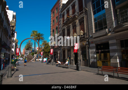 Calle Mayor de Triana Street Triana Viertel Las Palmas de Gran Canaria Stadt Gran Canaria Insel der Kanarischen Inseln-Spanien-Europa Stockfoto