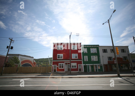 Einige bunte Häuser in St. Johns, Neufundland. Stockfoto