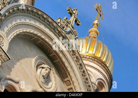 Russische orthodoxe Kirche auf dem Neroberg Hügel in Wiesbaden, Hessen, Deutschland Stockfoto