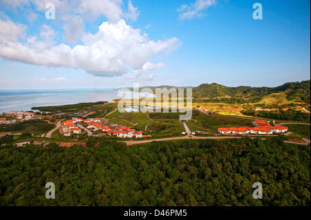 Pristine Bay Resort und Black Pearl Golf Kurs auf die Insel Roatan, Honduras Stockfoto