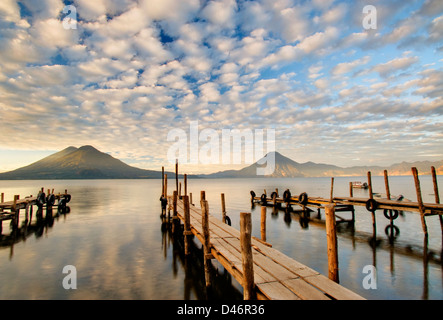 Docks am Lake Atitlan, Guatemala Stockfoto