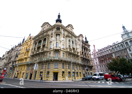 Schöne alte Gebäude in Prag. Stockfoto